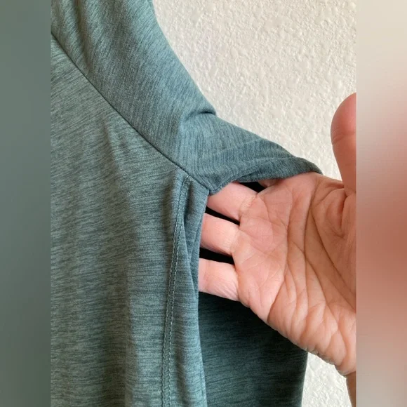 Women’s Soft Funnel Neck Pullover in Kelp Heather - Picture 6 of 12